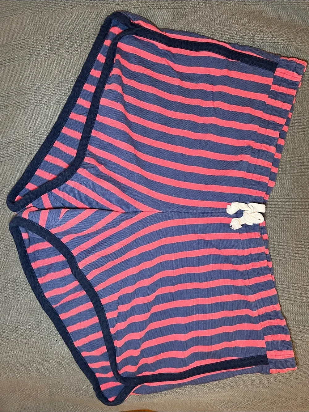 JCREW Striped Navy and Pink Knit Shorts